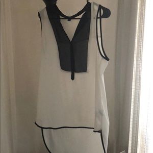 Sleeveless Tuxedo Shirt